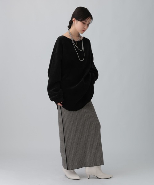 LEPSIM（レプシィム）の「ZIPモールラウンドチュニック　613879（Tシャツ/カットソー・レディース・ブラック/レッド系その他/ライトグリーン・FREE）」の9枚目の写真