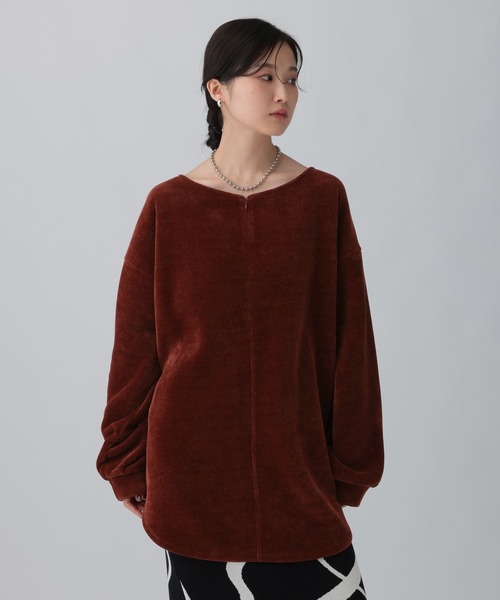 LEPSIM（レプシィム）の「ZIPモールラウンドチュニック　613879（Tシャツ/カットソー・レディース・ブラック/レッド系その他/ライトグリーン・FREE）」の10枚目の写真