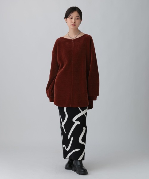 LEPSIM（レプシィム）の「ZIPモールラウンドチュニック　613879（Tシャツ/カットソー・レディース・ブラック/レッド系その他/ライトグリーン・FREE）」の13枚目の写真