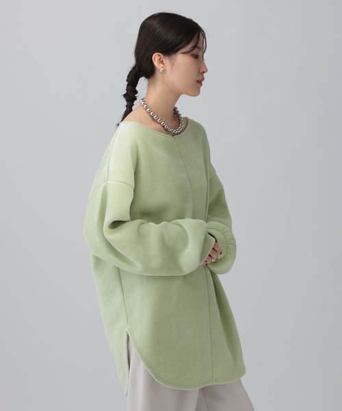 LEPSIM（レプシィム）の「ZIPモールラウンドチュニック　613879（Tシャツ/カットソー・レディース・ブラック/レッド系その他/ライトグリーン・FREE）」の18枚目の写真