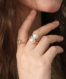 at.（アット）の「【at.】ダブルパールリング（リング）」