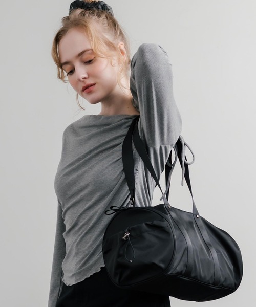 THE NORTH FACE(ザノースフェイス)の「日本未展開モデル THE NORTH FACE ザ・ノースフェイス WHITE LABEL ホワイトレーベル BONNEY DUFFLE BAG S/ダッフルバッグ(ショルダーバッグ・レディース・スモークピンク/ブラック/クリーム・FREE)」の5枚目の写真