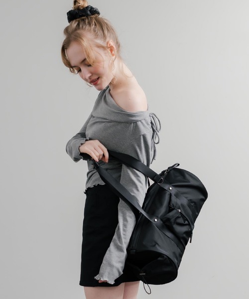 THE NORTH FACE(ザノースフェイス)の「日本未展開モデル THE NORTH FACE ザ・ノースフェイス WHITE LABEL ホワイトレーベル BONNEY DUFFLE BAG S/ダッフルバッグ(ショルダーバッグ・レディース・スモークピンク/ブラック/クリーム・FREE)」の8枚目の写真