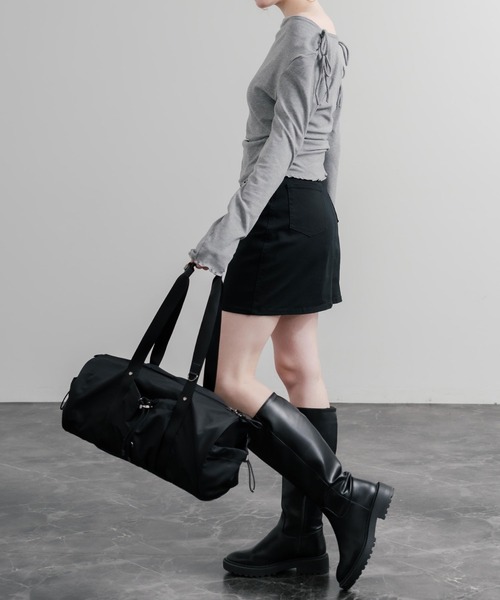 THE NORTH FACE(ザノースフェイス)の「日本未展開モデル THE NORTH FACE ザ・ノースフェイス WHITE LABEL ホワイトレーベル BONNEY DUFFLE BAG S/ダッフルバッグ(ショルダーバッグ・レディース・スモークピンク/ブラック/クリーム・FREE)」の10枚目の写真
