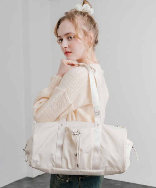 THE NORTH FACE(ザノースフェイス)の「日本未展開モデル THE NORTH FACE ザ・ノースフェイス WHITE LABEL ホワイトレーベル BONNEY DUFFLE BAG S/ダッフルバッグ(ショルダーバッグ・レディース・スモークピンク/ブラック/クリーム・FREE)」の13枚目の写真