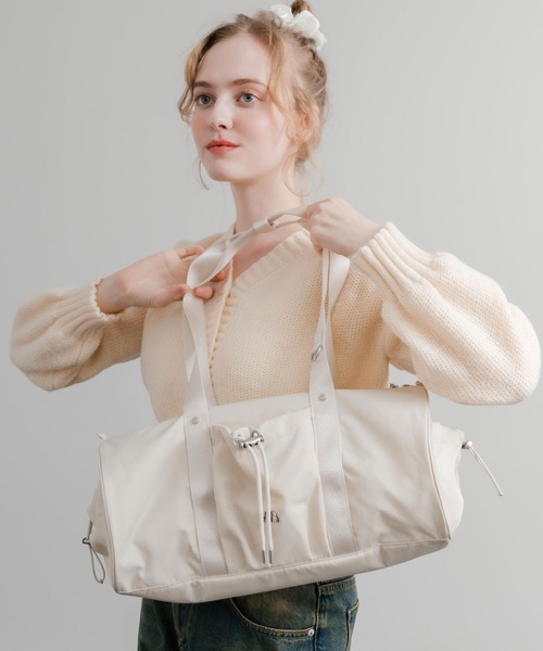 THE NORTH FACE(ザノースフェイス)の「日本未展開モデル THE NORTH FACE ザ・ノースフェイス WHITE LABEL ホワイトレーベル BONNEY DUFFLE BAG S/ダッフルバッグ(ショルダーバッグ・レディース・スモークピンク/ブラック/クリーム・FREE)」の15枚目の写真