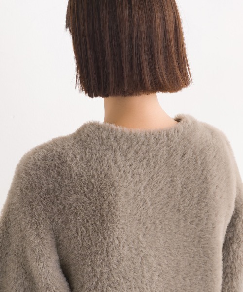 OMNES（オムネス）の「フェザーヤーンダブルフェイスニットカーディガン（カーディガン/ボレロ・レディース・ベージュ/グレー・FREE）」の17枚目の写真