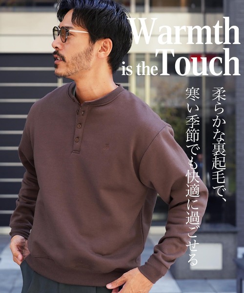 jiggys shop(ジギーズショップ)の「裏起毛 ヘンリーネック ワンポイント刺繍 スウェット トレーナー(スウェット・メンズ・ネイビー/ブラウン/グレー/ホワイト/ブラック・LARGE/MEDIUM/X-LARGE)」の19枚目の写真