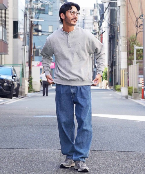 jiggys shop(ジギーズショップ)の「裏起毛 ヘンリーネック ワンポイント刺繍 スウェット トレーナー(スウェット・メンズ・ネイビー/ブラウン/グレー/ホワイト/ブラック・LARGE/MEDIUM/X-LARGE)」の10枚目の写真