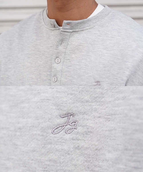 jiggys shop(ジギーズショップ)の「裏起毛 ヘンリーネック ワンポイント刺繍 スウェット トレーナー(スウェット・メンズ・ネイビー/ブラウン/グレー/ホワイト/ブラック・LARGE/MEDIUM/X-LARGE)」の22枚目の写真