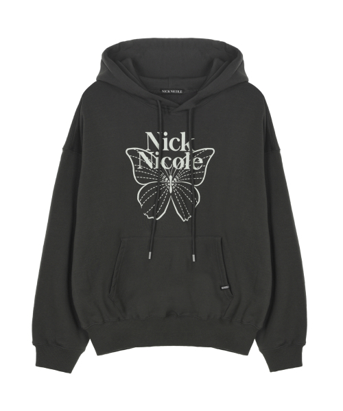 NICK&NICOLE(ニックアンドニコール)の「BUTTERFLY SIGNATURE HOODIE_CHARCOAL CREAM(パーカー・レディース・その他・FREE)」の4枚目の写真