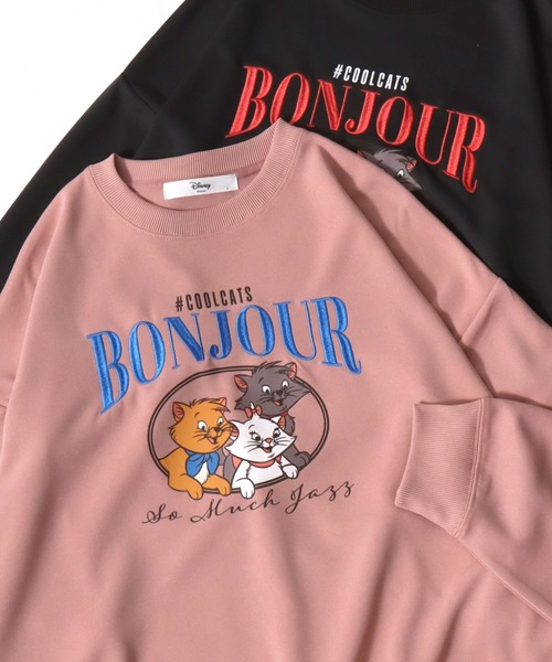 Disney（ディズニー）の「2026SS Disney/ディズニー リロ・アンド・スティッチ/おしゃれキャットマリー オーバーサイズ  スウェットトレーナー（スウェット・レディース・スミクロ/ピンク/ネイビー/ベージュ・L/M）」の4枚目の写真