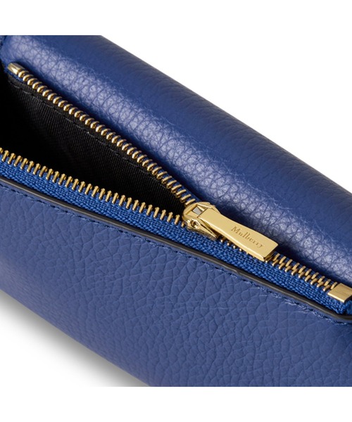 【新品】mulberry マルベリー 二つ折り財布 ラウンドファスナー ブルー フォールデッド マルチカード ウォレット Folded Multi-Card Wallet