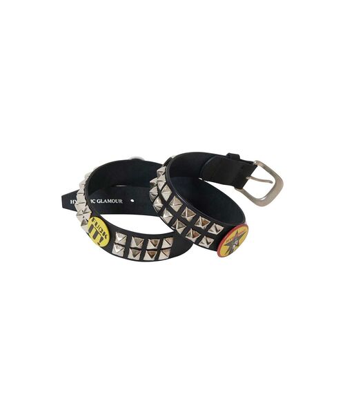 HYSTERIC GLAMOUR(ヒステリックグラマー)の「STUDS BADGES FEVER ベルト(ベルト・レディース・ブラック・FREE)」の2枚目の写真