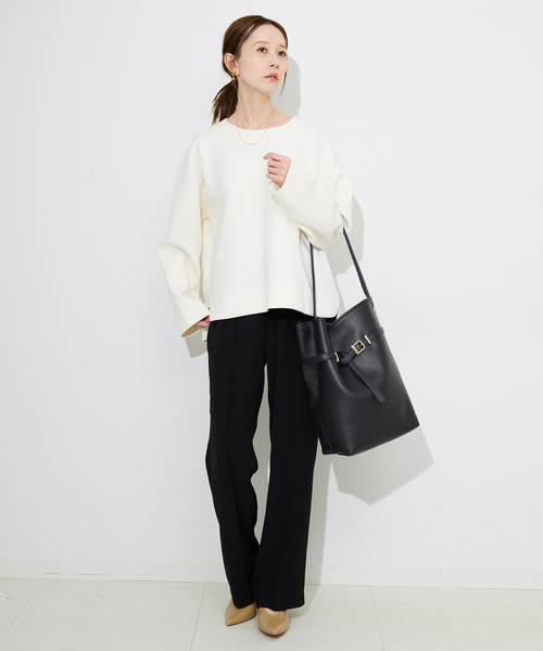 SLOBE IENA（スローブイエナ）の「《WEB限定/追加4》SLOBE ベルトスクエアトートバッグ（ショルダーバッグ・レディース・ブラック・FREE）」の17枚目の写真