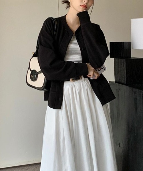 Forcement(フォースメント)の「毎日着たくなるロングスリーブカーディガン(カーディガン/ボレロ・レディース・ブラック/ブルー/ホワイト・FREE)」の7枚目の写真