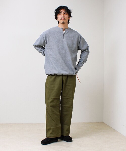 グロスター（GLOSTER）/ワッフルフリース ハーフジッププルオーバー セール】ワッフルフリース ハーフジッププルオーバー（スウェット