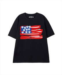 プレッツェルフラッグ半袖Tシャツブラック