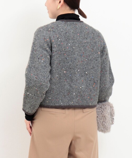 MICO COULIER（ミコクリエ）の「カラフルスパンコールカーディガン（カーディガン/ボレロ・レディース・グレー系その他3/グレー系その他・38）」の7枚目の写真