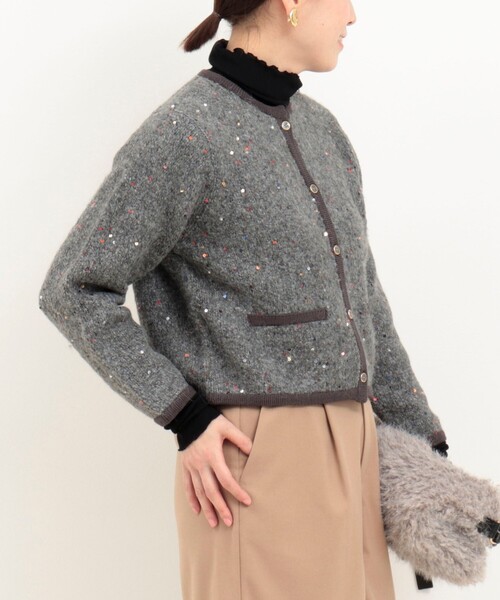 MICO COULIER（ミコクリエ）の「カラフルスパンコールカーディガン（カーディガン/ボレロ・レディース・グレー系その他3/グレー系その他・38）」の9枚目の写真