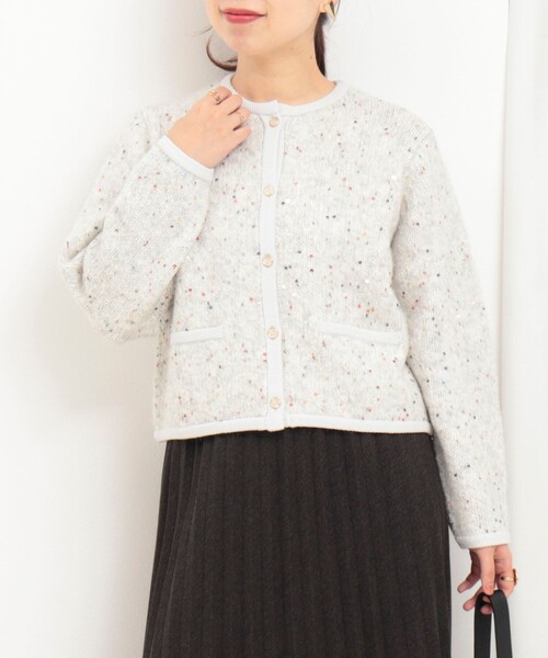 MICO COULIER（ミコクリエ）の「カラフルスパンコールカーディガン（カーディガン/ボレロ・レディース・グレー系その他3/グレー系その他・38）」の11枚目の写真