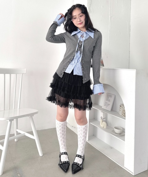 Loueme(ルエム)の「ペタルチュールミニスカート(スカート・レディース・ホワイト/ブラック/ピンク/ミント・FREE)」の15枚目の写真