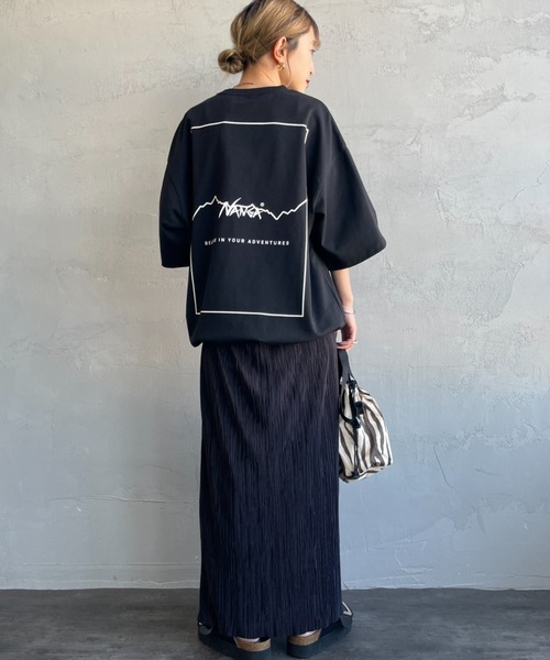 NANGA（ナンガ）の「【WEB先行予約】[NANGA/ナンガ] 別注 ルーズフィット スクエアロゴバックプリント ドローコードTシャツ（Tシャツ/カットソー・レディース・ホワイト/ブルー/ブラック・XL/L/M/S）」の20枚目の写真