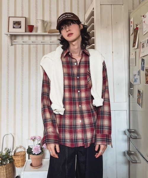 NOWLE(ノウル)の「【NOWLE】ソフトタッチ フランネル クラシカル チェックシャツ(シャツ/ブラウス・メンズ・レッド/ピンク・LARGE/MEDIUM)」の8枚目の写真