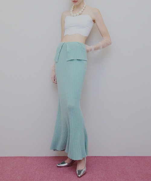 Ameri（アメリ）の「UND RACCOON BLEND KNIT SKIRT（スカート・レディース・アイボリー/ブラック/ミント・SMALL/MEDIUM）」の12枚目の写真