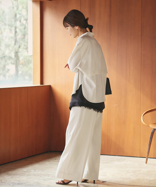 plage（プラージュ）の「Pin stripeバンドカラーシャツ（シャツ/ブラウス・レディース・アイボリー・FREE）」の4枚目の写真