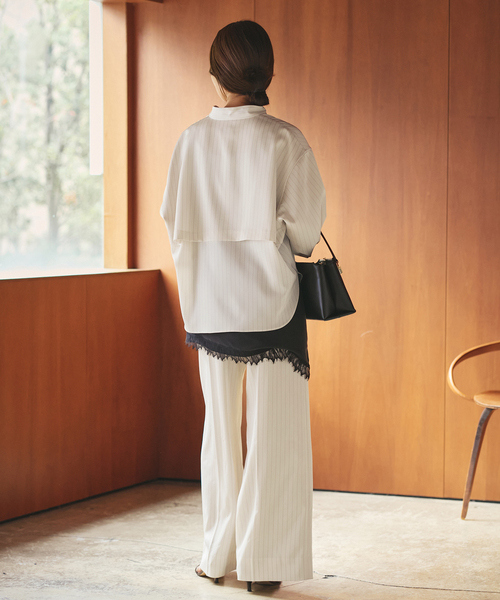 plage（プラージュ）の「Pin stripeバンドカラーシャツ（シャツ/ブラウス・レディース・アイボリー・FREE）」の5枚目の写真
