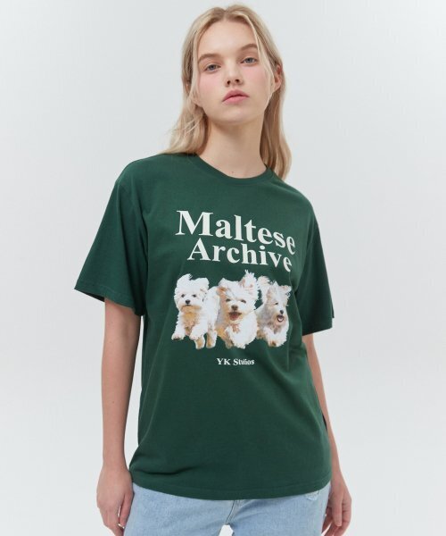 WaiKei（ワイケイ）の「マルチーズアーカイブ半袖Tシャツグリーン（Tシャツ/カットソー・レディース・その他・0/1/2）」の3枚目の写真