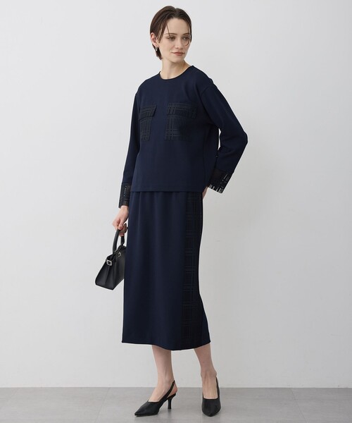 ICB(アイシービー)の「レースコンビジャージー ナロースカート(スカート・レディース・ブラック系/ネイビー系・X-LARGE/LARGE)」の5枚目の写真