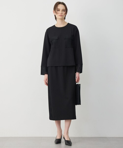 ICB(アイシービー)の「レースコンビジャージー ナロースカート(スカート・レディース・ブラック系/ネイビー系・X-LARGE/LARGE)」の7枚目の写真
