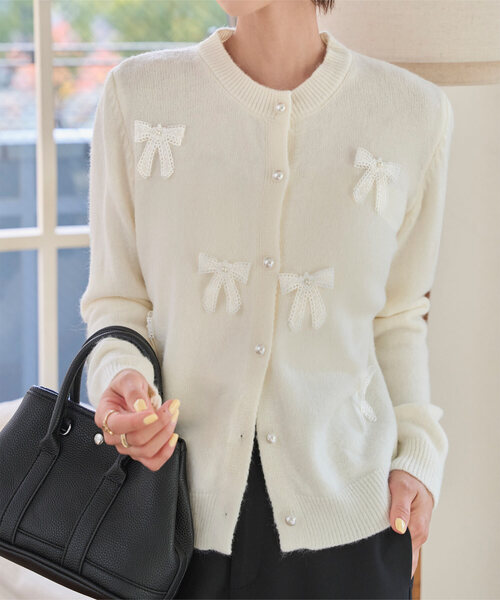 リボンニットカーディガン（カーディガン/ボレロ）｜KOBE LETTUCE