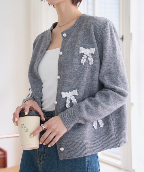 リボンニットカーディガン（カーディガン/ボレロ）｜KOBE LETTUCE