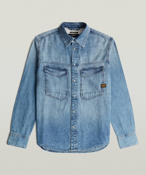 G-STAR（ジースター）の「DAKOTA REGULAR SHIRT/ヴィンテージライククラシックディテールデニムシャツ（シャツ/ブラウス・メンズ・インディゴブルー・MEDIUM/LARGE/SMALL）」の6枚目の写真