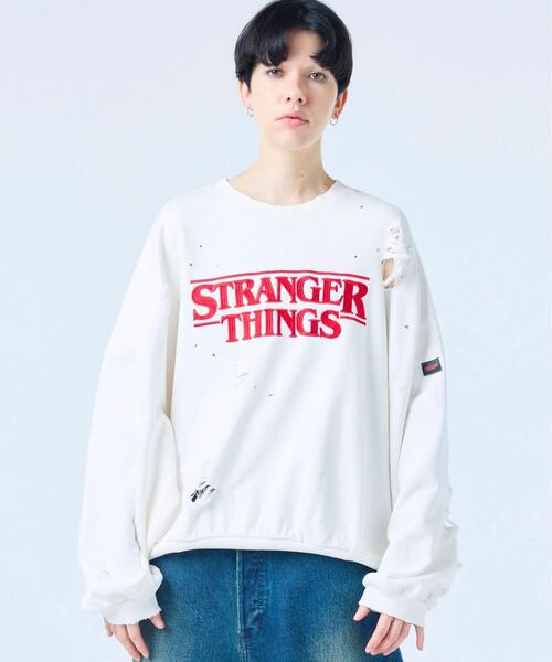 Little sunny bite(リトルサニーバイト)の「littlesunnybite/リトルサニーバイト/stranger things x little sunny bite logo sweat top(スウェット・レディース・ブラック/ピンク/ホワイト・M/S)」の1枚目の写真