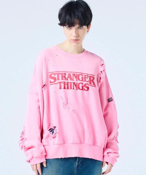 Little sunny bite(リトルサニーバイト)の「littlesunnybite/リトルサニーバイト/stranger things x little sunny bite logo sweat top(スウェット・レディース・ブラック/ピンク/ホワイト・M/S)」の3枚目の写真