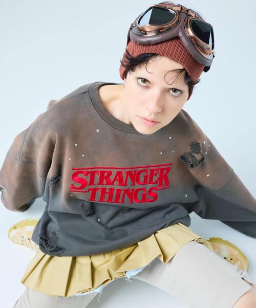 Little sunny bite(リトルサニーバイト)の「littlesunnybite/リトルサニーバイト/stranger things x little sunny bite logo sweat top(スウェット・レディース・ブラック/ピンク/ホワイト・M/S)」の2枚目の写真