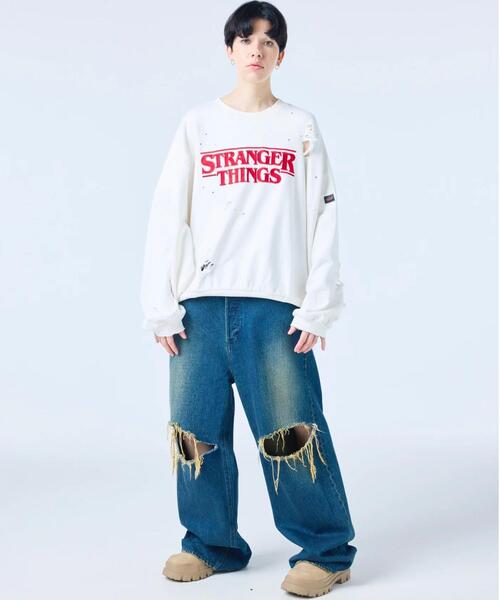 Little sunny bite(リトルサニーバイト)の「littlesunnybite/リトルサニーバイト/stranger things x little sunny bite logo sweat top(スウェット・レディース・ブラック/ピンク/ホワイト・M/S)」の16枚目の写真