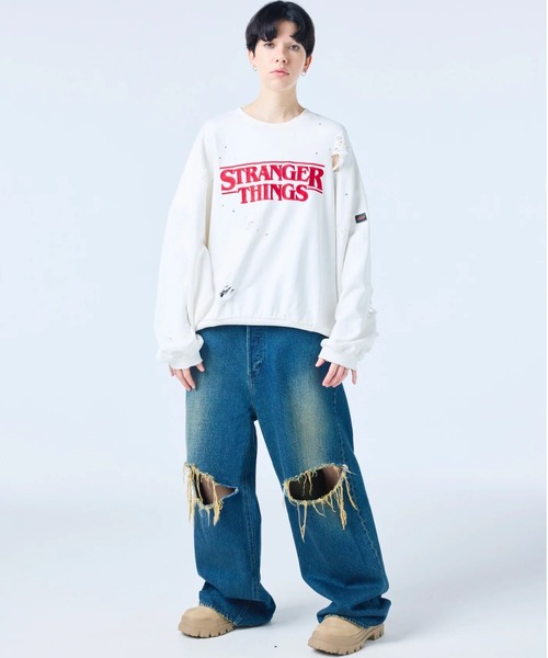Little sunny bite（リトルサニーバイト）の「littlesunnybite/リトルサニーバイト/stranger things x little sunny bite logo sweat top（スウェット・レディース・ブラック/ピンク/ホワイト・M/S）」の4枚目の写真