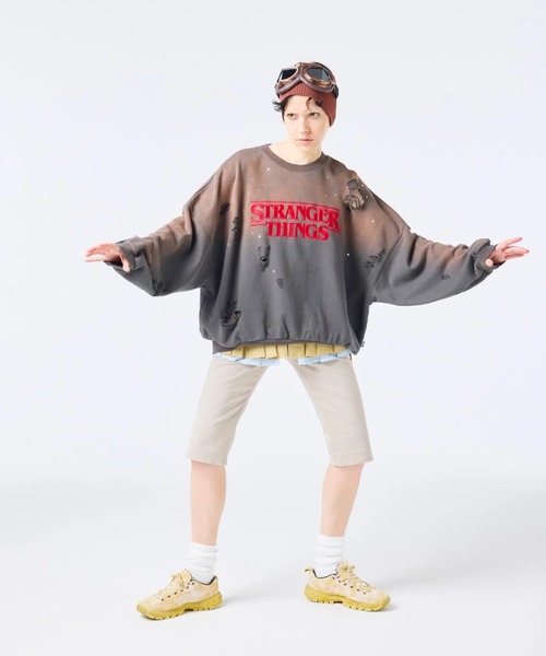 Little sunny bite（リトルサニーバイト）の「littlesunnybite/リトルサニーバイト/stranger things x little sunny bite logo sweat top（スウェット・レディース・ブラック/ピンク/ホワイト・M/S）」の6枚目の写真