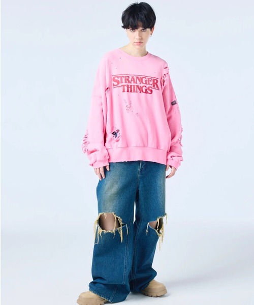 Little sunny bite（リトルサニーバイト）の「littlesunnybite/リトルサニーバイト/stranger things x little sunny bite logo sweat top（スウェット・レディース・ブラック/ピンク/ホワイト・M/S）」の18枚目の写真