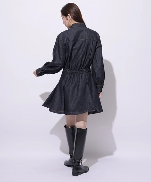 Rirandture（リランドチュール）の「デニムボウタイミニワンピース