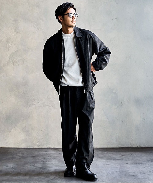 CavariA(キャバリア)の「『CavariA/キャバリア』ストライプワイドパンツ(その他パンツ・メンズ・チャコール/ブラック・L/M)」の3枚目の写真