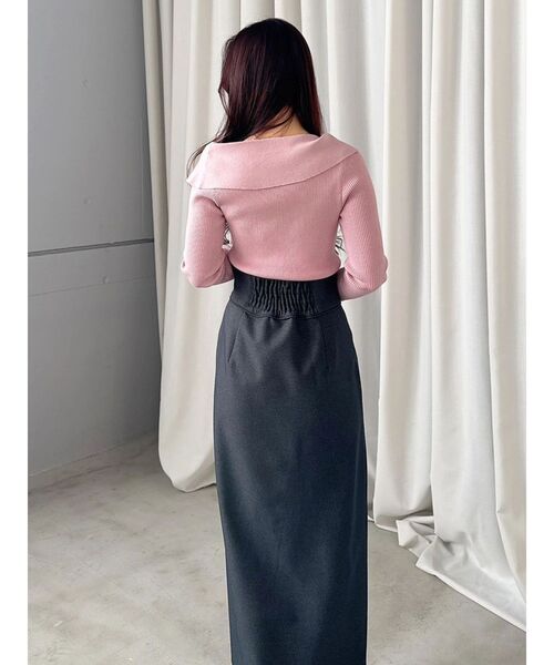 MERCURYDUO(マーキュリーデュオ)の「アシメZIPナロースカート(スカート・レディース・アイボリー/グレー/ミント・SMALL/MEDIUM)」の4枚目の写真