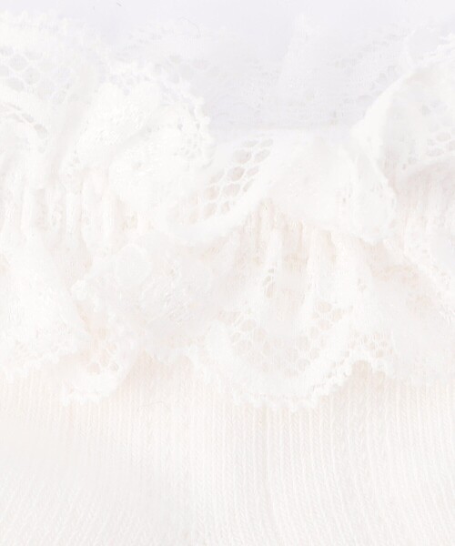 COMME CA ISM（コムサイズム）の「レース付き 針抜き柄 ショートソックス（ソックス/靴下・キッズ・ホワイト・16-18cm/19-21cm/22-24cm）」の6枚目の写真