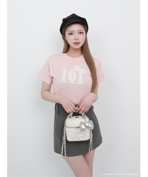 Hello DarichキルティングアップリケビジューTシャツ（Tシャツ