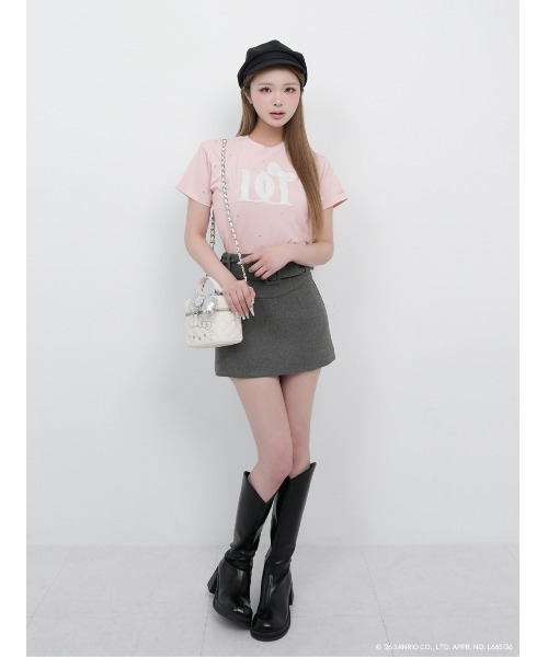 ダーリッチ darich キルティングアップリケビジューTシャツ ブラック ダーリッチキルティングアップリケビジューTシャツ 黒【新品未使用